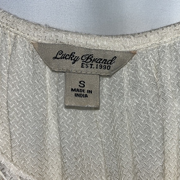 Lucky Brand popover sheer sleeveless blouse Sz S - Picture 4 of 11